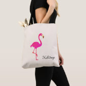 Mooie Flamingo & kalligrafie op ivoor Tote Bag (Dichtbij)