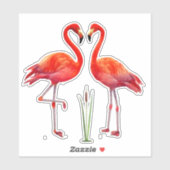 Mooie Flamingo Koppel Sticker (Vel)