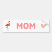 Mooie Flamingo & Moeder Roze Tekst op Wit Bumpersticker (Voorkant)