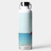 Mooie Flamingo op het strand Waterfles (Voorkant)