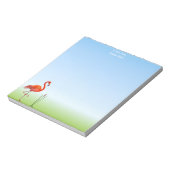 Mooie Flamingo op Lichtblauw Notitieblok (Linkerzijde)