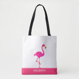 Mooie Flamingo op Roze en Wit Tote Bag