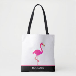 Mooie Flamingo op Zwart en Wit Tote Bag