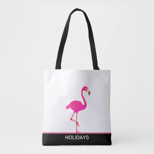 Mooie Flamingo op Zwart en Wit Tote Bag (Voorkant)