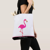 Mooie Flamingo op Zwart en Wit Tote Bag (Dichtbij)