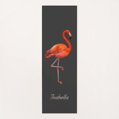 Mooie flamingo op zwart gepersonaliseerd yogamat (Voorkant)