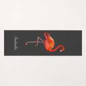 Mooie flamingo op zwart gepersonaliseerd yogamat (Voorkant (horizontaal))