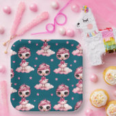 Mooie Flamingo Prinses Papieren Bordje (Feest)