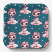 Mooie Flamingo Prinses Papieren Bordje (Voorkant)