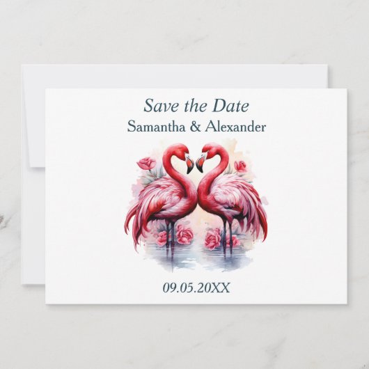 Mooie Flamingo Save the Date (Voorkant)