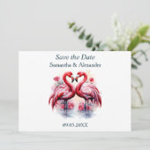 Mooie Flamingo Save the Date (Staand voorkant)