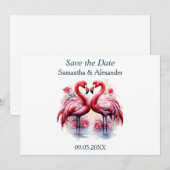 Mooie Flamingo Save the Date (Voorkant / Achterkant)