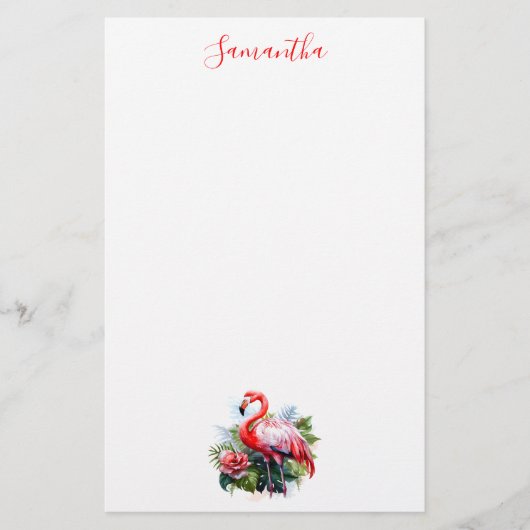 Mooie Flamingo Stationery Briefpapier (Voorkant)