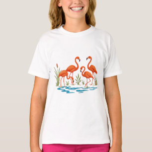 Mooie flamingo's in meer t-shirt