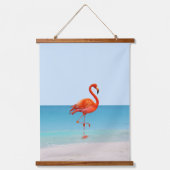 Mooie Flamingos op het strand Hangend Wandkleed (Voorkant 2)