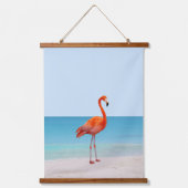 Mooie Flamingos op het strand Hangend Wandkleed (Voorkant 3)