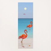 Mooie Flamingos op het strand Yogamat (Voorkant)