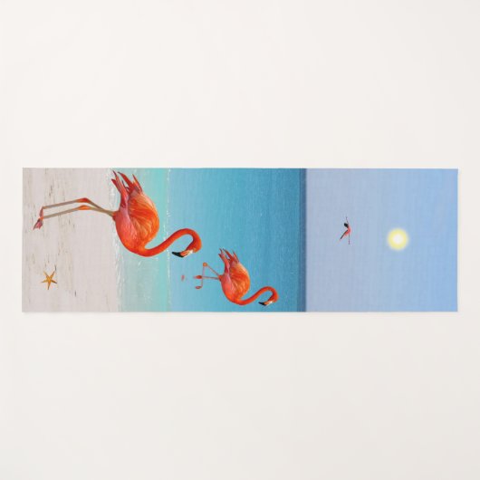 Mooie Flamingos op het strand Yogamat (Voorkant (horizontaal))