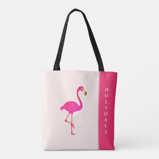 Mooie flamingo's op ivoor tote bag (Achterkant)