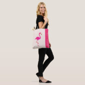 Mooie flamingo's op ivoor tote bag (Op model)