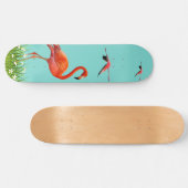 Mooie Flamingos op Light Turquoise Blue Persoonlijk Skateboard (Horizontaal)
