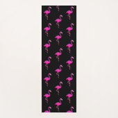 Mooie flamingo's op zwart yogamat (Voorkant)