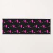Mooie flamingo's op zwart yogamat (Voorkant (horizontaal))