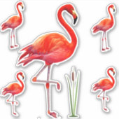 Mooie Flamingos Sticker (Voorkant)