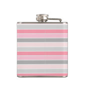 Mooie flamingo's, strepen, gepersonaliseerd heupfles (Achterkant)