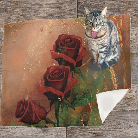 Mooie Fleece Deken met Rozen