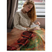 Mooie Fleece Deken met Rozen