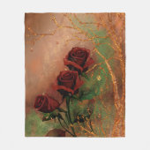 Mooie Fleece Deken met Rozen (Voorkant)