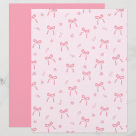 Mooie Flirterige Strikken en Bloemen Scrapbook Pap