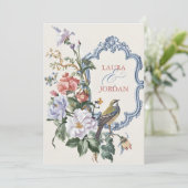 mooie Flora Fauna bruiloft Kaart (Staand voorkant)