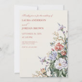 mooie Flora Fauna bruiloft Kaart (Achterkant)