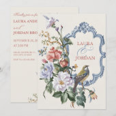mooie Flora Fauna bruiloft Kaart (Voorkant / Achterkant)