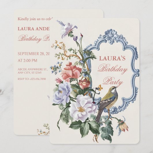 Mooie Flora Fauna kunst Kaart (Voorkant / Achterkant)