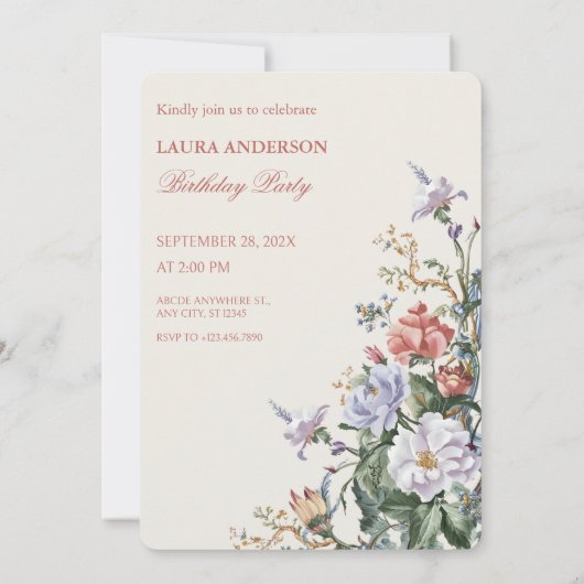 Mooie Flora Fauna kunst Kaart (Achterkant)