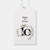 Mooie Floral 10e Jubileum Gift Labels Cadeaulabel (Voorkant)