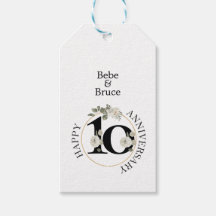 Mooie Floral 10e Jubileum Gift Labels