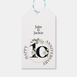 Mooie Floral 10e Jubileum op maat Cadeaulabel