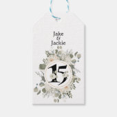 Mooie Floral 15e Jubileum - Aangepaste Labels voor Cadeaulabel (Voorkant)