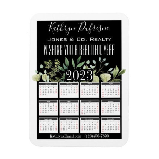 Mooie Floral 2023 op maat gesneden Magneet (Verticaal)