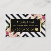 Mooie Floral Abstract Stripes Loyalty Kaart (Voorkant)