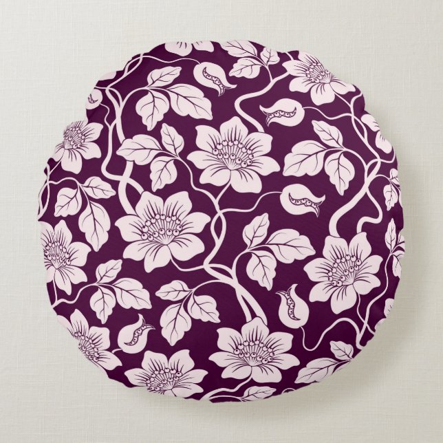 Mooie Floral achtergrond Rond Kussen (Voorkant)