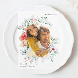 Mooie Floral Arch-foto's die de datum opslaan Save The Date