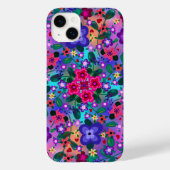 Mooie Floral Art, helderroze Paars Case-Mate iPhone Case (Achterkant)