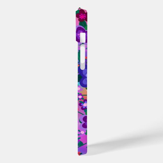 Mooie Floral Art, helderroze Paars Case-Mate iPhone Case (Achterkant / Links)