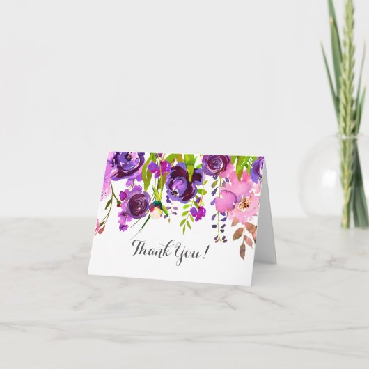 mooie floral Bedankt voor je kaartje (Voorkant)