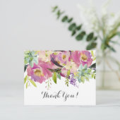 mooie floral Bedankt voor je kaartje Briefkaart (Staand voorkant)